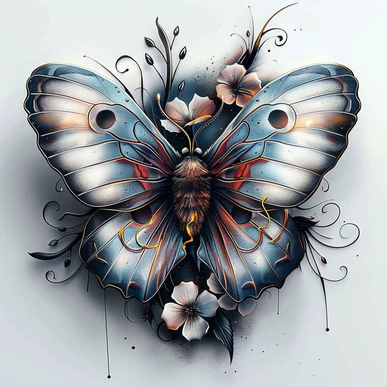 dragonfly-motif – tattoo design ideas free ai generated – realism-high-resolution-tattoo – for-chest – Gallery: butterflies-moths-dragonflies-inkby-ai