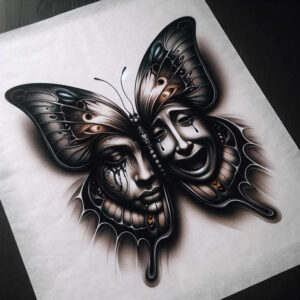 dragonfly-silhouette – tattoo design ideas free ai generated – realism-subtle-gradients – for-nape – Gallery: butterflies-moths-dragonflies-inkby-ai