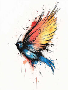 dragonfly-silhouette – tattoo design ideas free ai generated – surrealism-ethereal-glow – for-knee – Gallery: butterflies-moths-dragonflies-inkby-ai