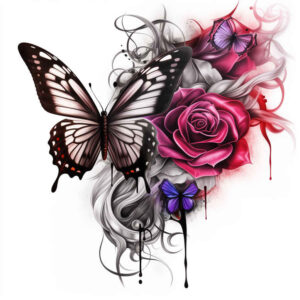 ethereal-insect – tattoo design ideas free ai generated – realism-living-skin – for-side-torso – Gallery: butterflies-moths-dragonflies-inkby-ai