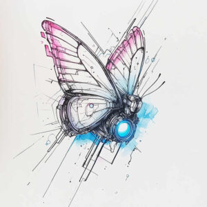 flying-insect – tattoo design ideas free ai generated – surrealism-hallucinatory – for-nape – Gallery: butterflies-moths-dragonflies-inkby-ai