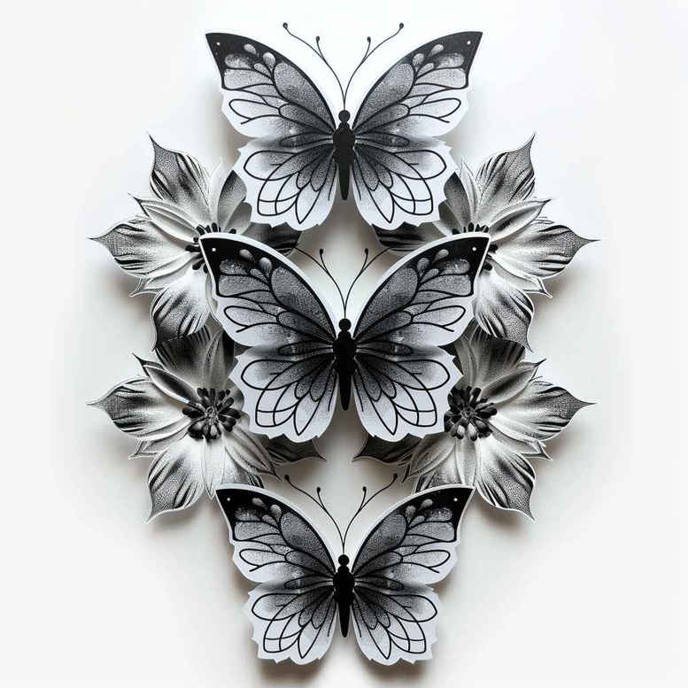 insect-tattoo – tattoo design ideas free ai generated – realism-illustrative-style – for-hip – Gallery: butterflies-moths-dragonflies-inkby-ai