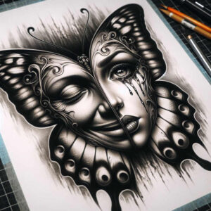 insect-tattoo – tattoo design ideas free ai generated – realism-visual-truth – for-shoulder – Gallery: butterflies-moths-dragonflies-inkby-ai