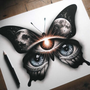insect-tattoo – tattoo design ideas free ai generated – surrealism-ethereal – for-triceps – Gallery: butterflies-moths-dragonflies-inkby-ai