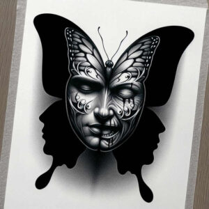 insect-tattoo – tattoo design ideas free ai generated – surrealism-impossible-forms – for-wrist – Gallery: butterflies-moths-dragonflies-inkby-ai