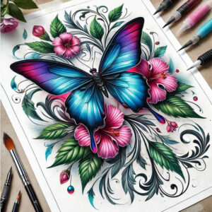 luminous-dragonfly – tattoo design ideas free ai generated – neotraditional-bold-texture – for-toe – Gallery: butterflies-moths-dragonflies-inkby-ai