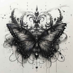 monarch-butterfly – tattoo design ideas free ai generated – neotraditional-color-depth – for-upper-thigh – Gallery: butterflies-moths-dragonflies-inkby-ai