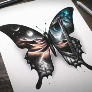 monarch-butterfly – tattoo design ideas free ai generated – neotraditional-expressive-color – for-spine – Gallery: butterflies-moths-dragonflies-inkby-ai