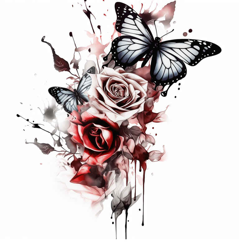 monarch-butterfly – tattoo design ideas free ai generated – realism-inner-glow – for-back-shoulder – Gallery: butterflies-moths-dragonflies-inkby-ai