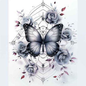 moth – tattoo design ideas free ai generated – neotraditional-layered-fill – for-triceps – Gallery: butterflies-moths-dragonflies-inkby-ai