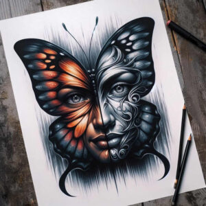 moth-line – tattoo design ideas free ai generated – neotraditional-rich-shading – for-triceps – Gallery: butterflies-moths-dragonflies-inkby-ai