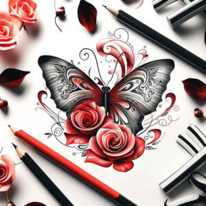 moth-silhouette – tattoo design ideas free ai generated – neotraditional-bold-texture – for-spine – Gallery: butterflies-moths-dragonflies-inkby-ai