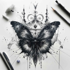 moth-tattoo – tattoo design ideas free ai generated – realism-lifelike – for-shin – Gallery: butterflies-moths-dragonflies-inkby-ai