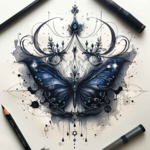 moth-wings – tattoo design ideas free ai generated – surrealism-imperfect-symmetry – for-inner-arm – Gallery: butterflies-moths-dragonflies-inkby-ai