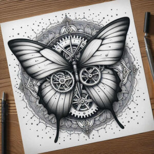 moths – tattoo design ideas free ai generated – realism-soft-transitions – for-temple – Gallery: butterflies-moths-dragonflies-inkby-ai