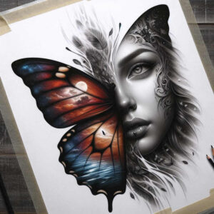 mystical-dragonfly – tattoo design ideas free ai generated – neotraditional-artful-color – for-hip – Gallery: butterflies-moths-dragonflies-inkby-ai