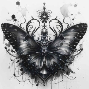 night-moth – tattoo design ideas free ai generated – realism-realistic – for-heel – Gallery: butterflies-moths-dragonflies-inkby-ai