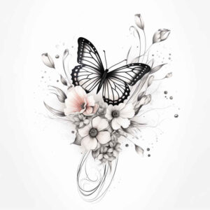 butterflies-moths-dragonflies tattoo design ideas circle segments airy touch for wrist side