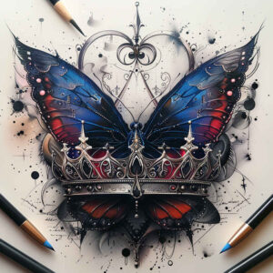 butterflies-moths-dragonflies tattoo design ideas mandala border compact for heel