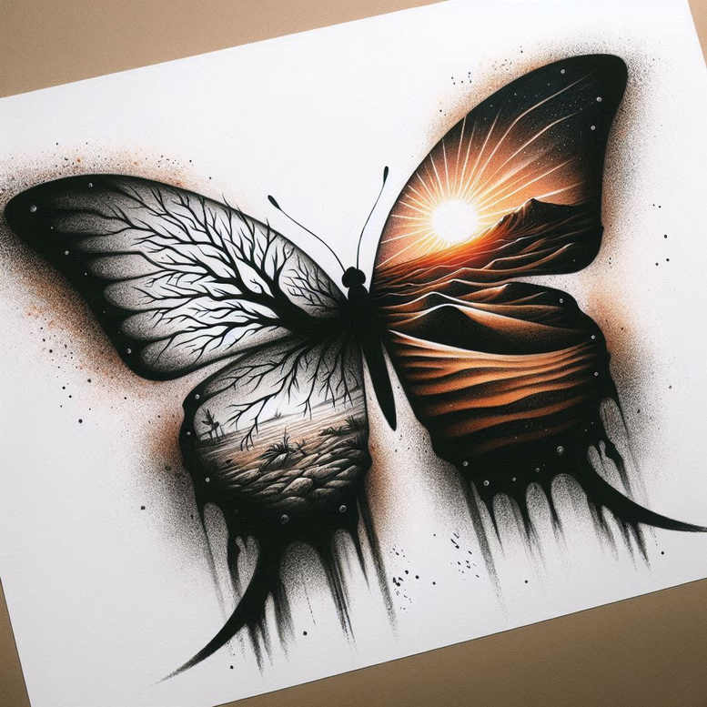 butterflies-moths-dragonflies tattoo design ideas subtle motif delicate antennae stands for endurance