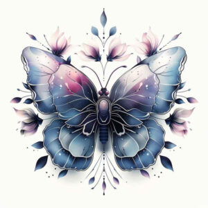butterflies-moths-dragonflies tattoo design ideas pure outline delicate contours symbolising resilience