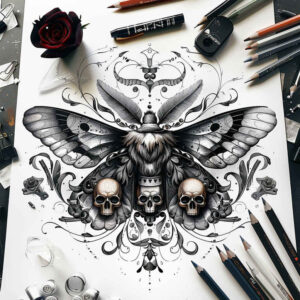 butterflies-moths-dragonflies tattoo design ideas slender delicate layering symbol of resilience