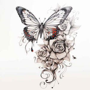 butterflies-moths-dragonflies tattoo design ideas outline only delicate shapes for nape