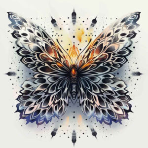 butterflies-moths-dragonflies tattoo design ideas outline only detailed segments for lower arm