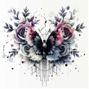 butterflies-moths-dragonflies tattoo design ideas thin line elegant flight stands for resilience