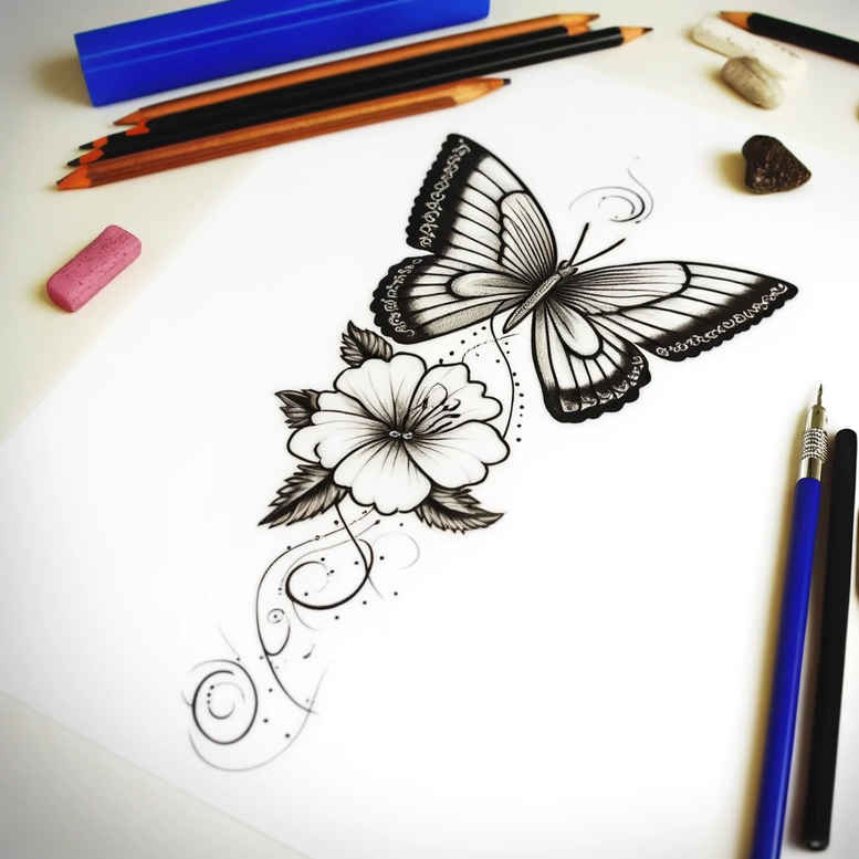 butterflies-moths-dragonflies tattoo design ideas no excess fine textures stands for strength