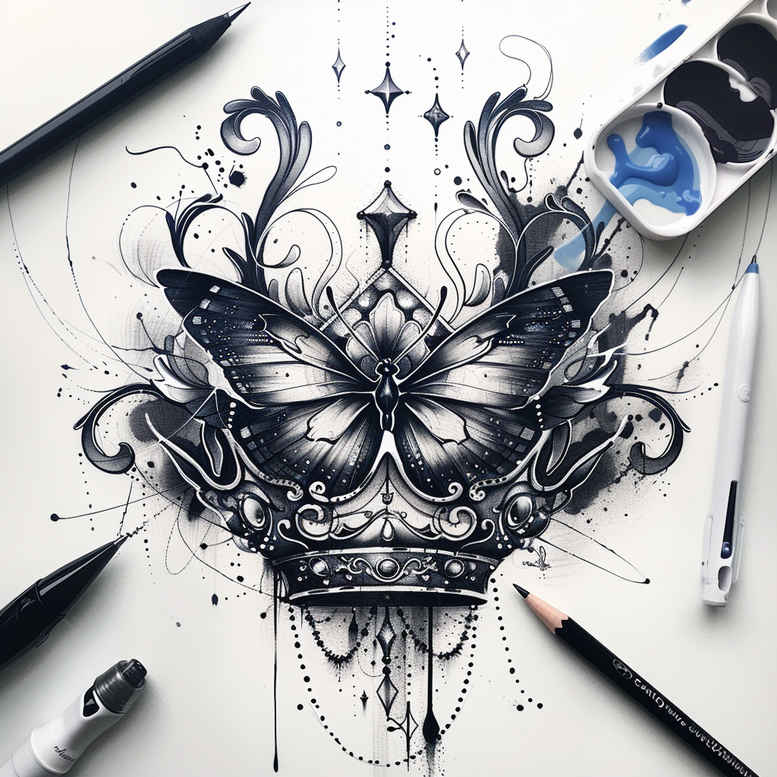 butterflies-moths-dragonflies tattoo design ideas airy fluttering motion for inner arm