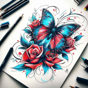 butterflies-moths-dragonflies tattoo design ideas elegant gentle movement embodying endurance