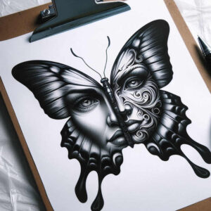 butterflies-moths-dragonflies tattoo design ideas point minimal gentle movement for outer arm