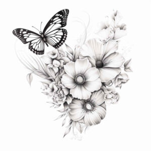 butterflies-moths-dragonflies tattoo design ideas micro line intricate linework for forearm