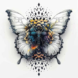 butterflies-moths-dragonflies tattoo design ideas uncluttered intricate patterns endurance and power