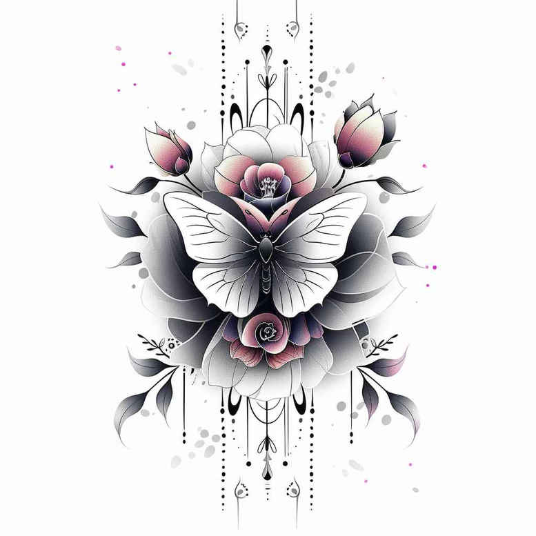 butterflies-moths-dragonflies tattoo design ideas bare lifelike depiction meaning determination