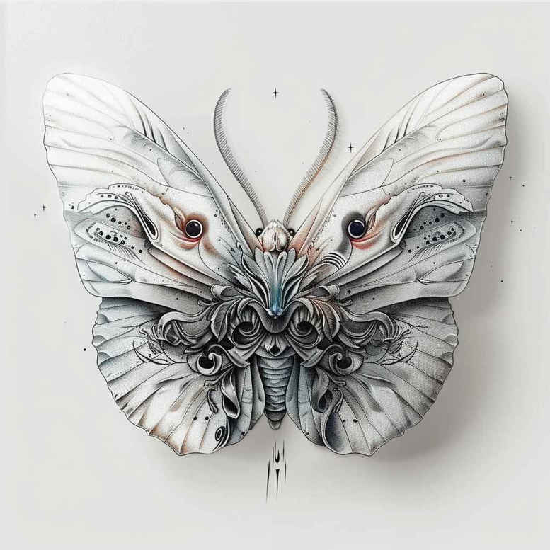 butterflies-moths-dragonflies tattoo design ideas monochrome natural symmetry symbol of courage