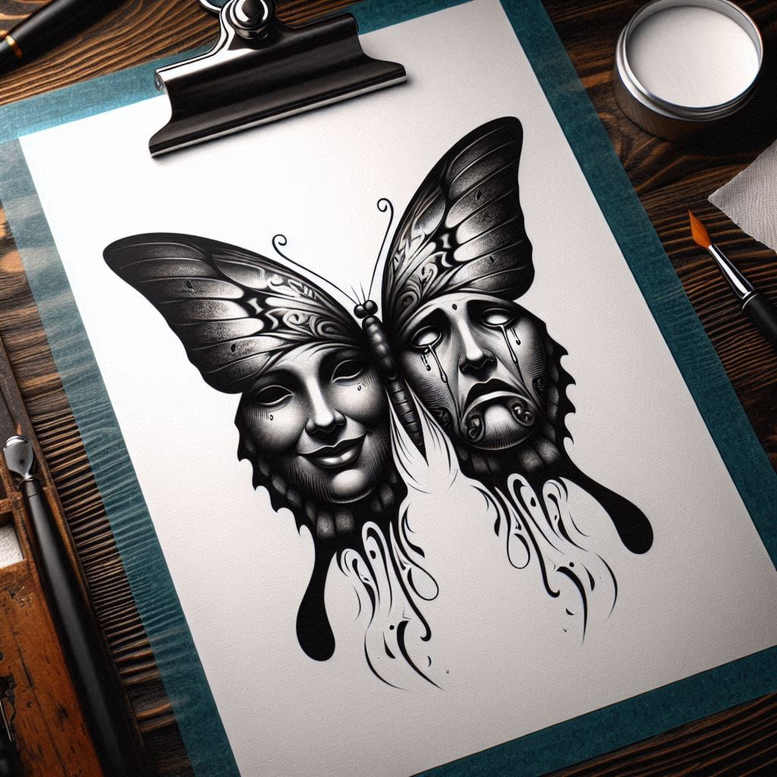 butterflies-moths-dragonflies tattoo design ideas soft touch nature-inspired for chest