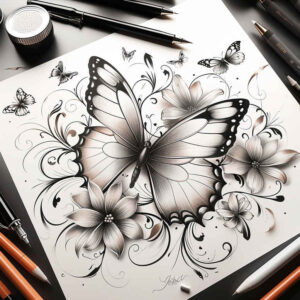 butterflies-moths-dragonflies tattoo design ideas no background nature-inspired stands for strength