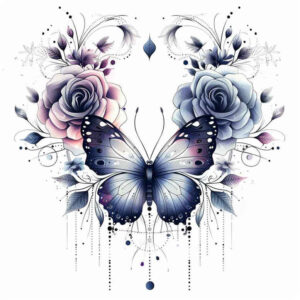 butterflies-moths-dragonflies tattoo design ideas pure shape pastel hues for fingers