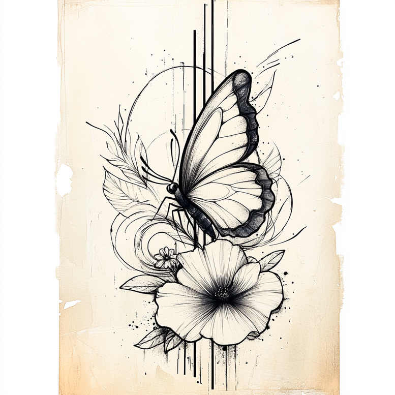 butterflies-moths-dragonflies tattoo design ideas pure shape shimmering wings embodying perseverance