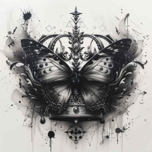butterflies-moths-dragonflies tattoo design ideas circular grid simple form stands for courage