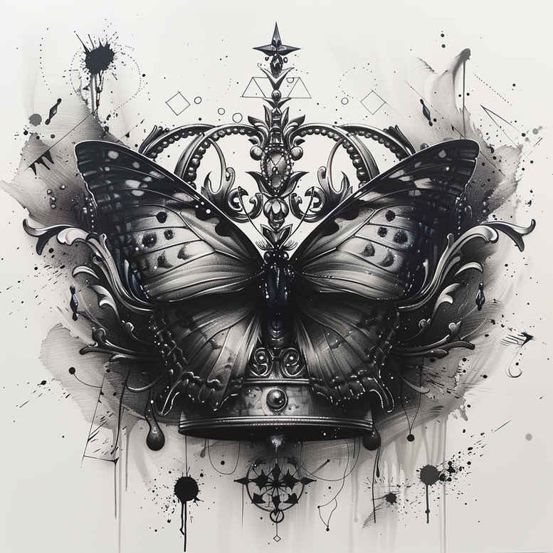 butterflies-moths-dragonflies tattoo design ideas circular grid simple form stands for courage