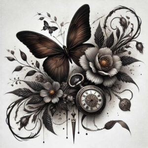 butterflies-moths-dragonflies tattoo design ideas ultra-thin soft gradients meaning endurance