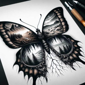 butterflies-moths-dragonflies tattoo design ideas petite soft gradients symbol of resilience