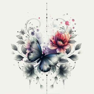 butterflies-moths-dragonflies tattoo design ideas elegant subtle shading for scapula