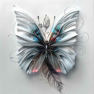 butterflies-moths-dragonflies tattoo design ideas whisper line subtle shading for upper chest
