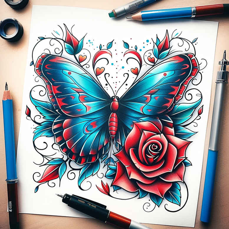 butterflies-moths-dragonflies tattoo design ideas lightweight subtle shadows embodying determination