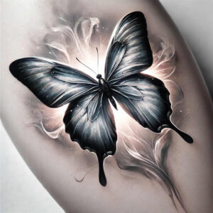 butterflies-moths-dragonflies tattoo design ideas fine dot subtle shadows for knee