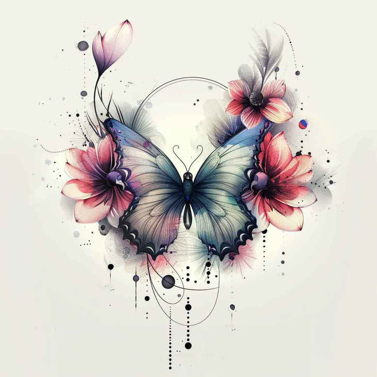 butterflies-moths-dragonflies tattoo design ideas iconic translucent wings for hip
